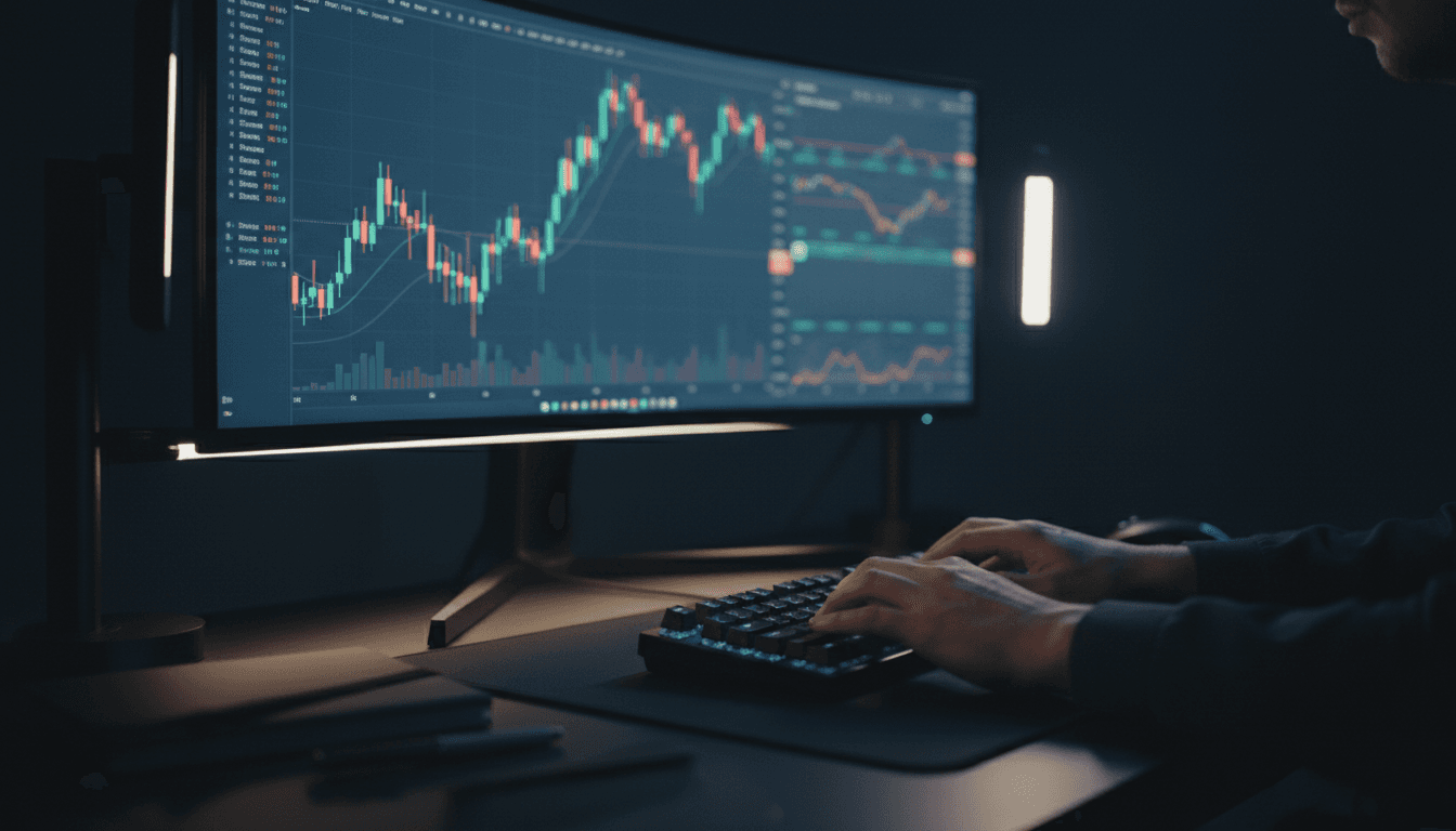 Trader executing a trade with focused discipline at their desk