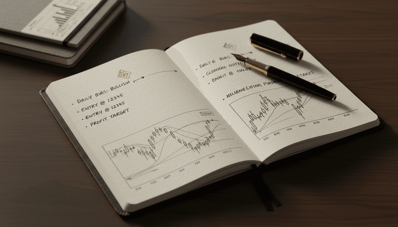 Trading journal showing pattern recognition