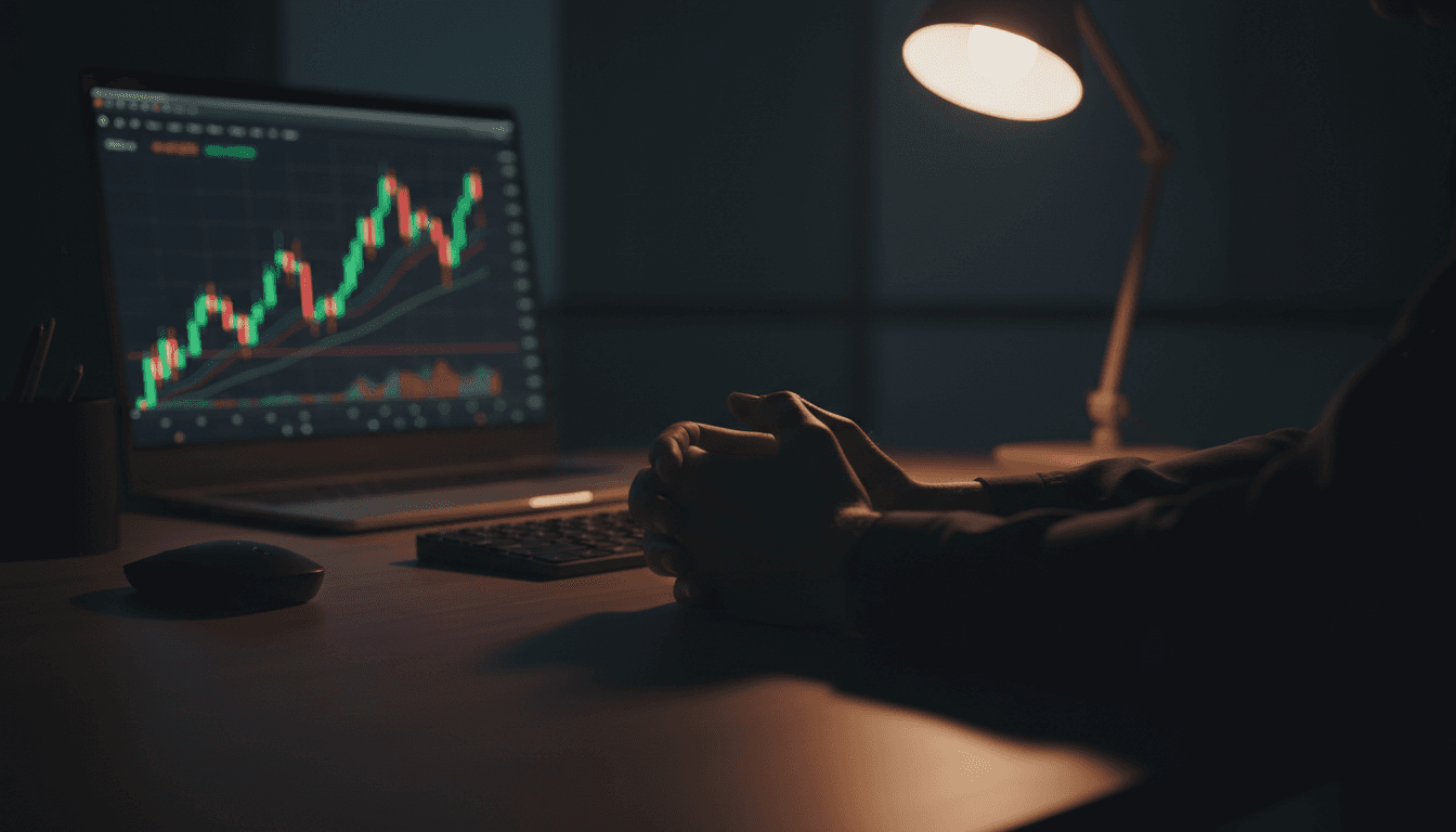 Trader practicing restraint during trading session