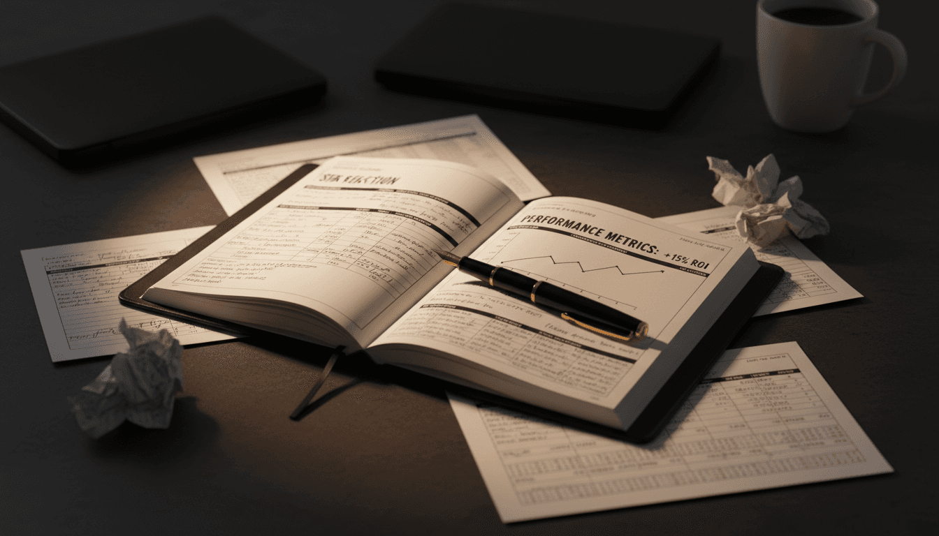 Trading journal showing accumulated history and learning progression